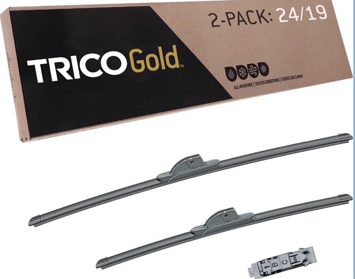 TRICO Gold All-Weather Wiper Blades, 2-Pack (24"/19") - Compatible with Multiple Arm Types