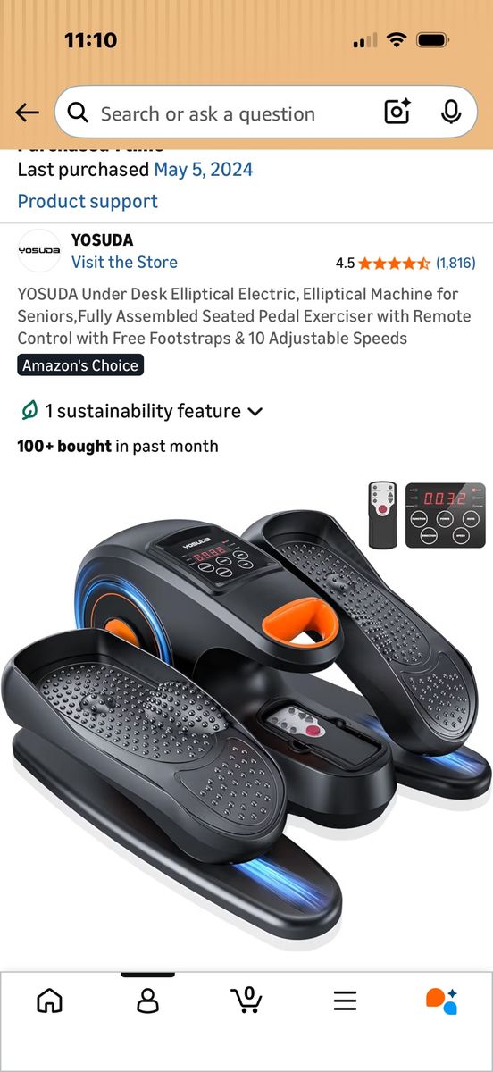 YOSUDA Electric Under Desk Elliptical Seated Pedal Exerciser