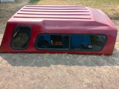 Red Truck Bed Topper/Camper Shell with Windows for 8' Dodge