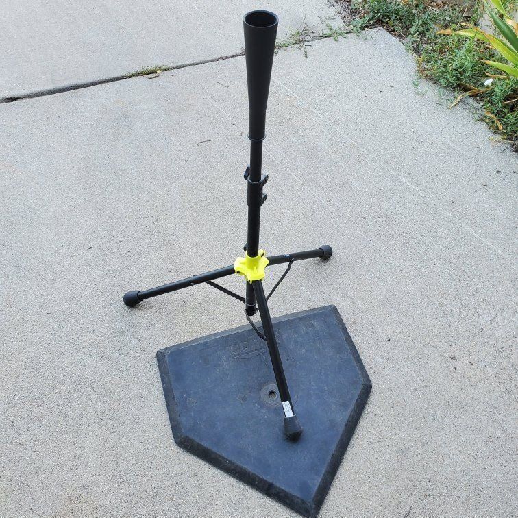 Portable Baseball Softball Batting Practice Tee and Rubber Home Plate