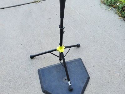 Portable Baseball Softball Batting Practice Tee and Rubber Home Plate