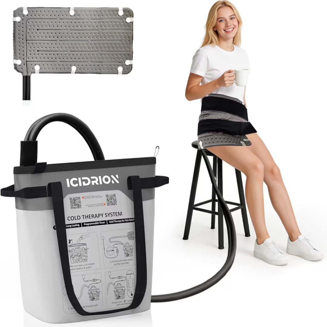 Cold Therapy Machine, Programmable Ice Machine for Hip After Surgery, Portable Hip Replacement Recovery System w/Compression Pad