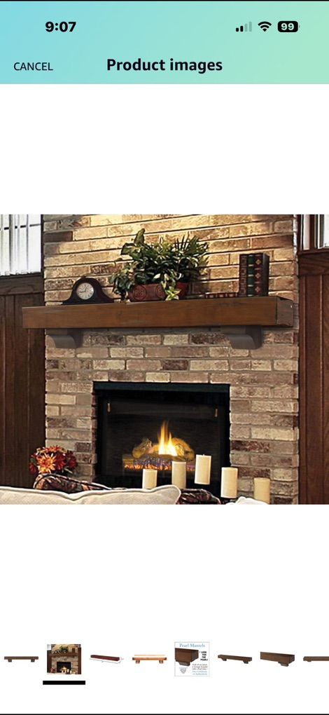 Real Wood Distressed Fireplace Mantel, 72” long