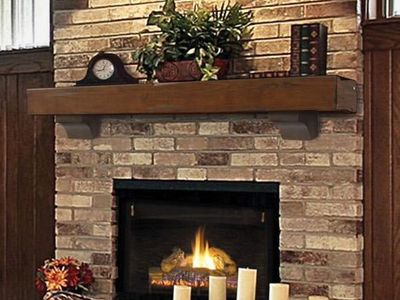 Real Wood Distressed Fireplace Mantel, 72” long