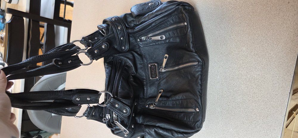 Scarleton Black Faux Leather Shoulder Purse
