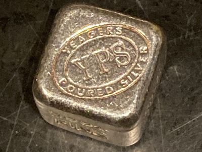 Vintage 1 Oz Yeager Hand Poured .999+ Silver Cube