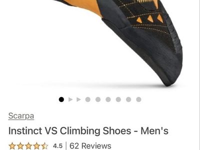 Men's Scarpa Instinct VS Climbing Shoes - Black/Orange - sz 45
