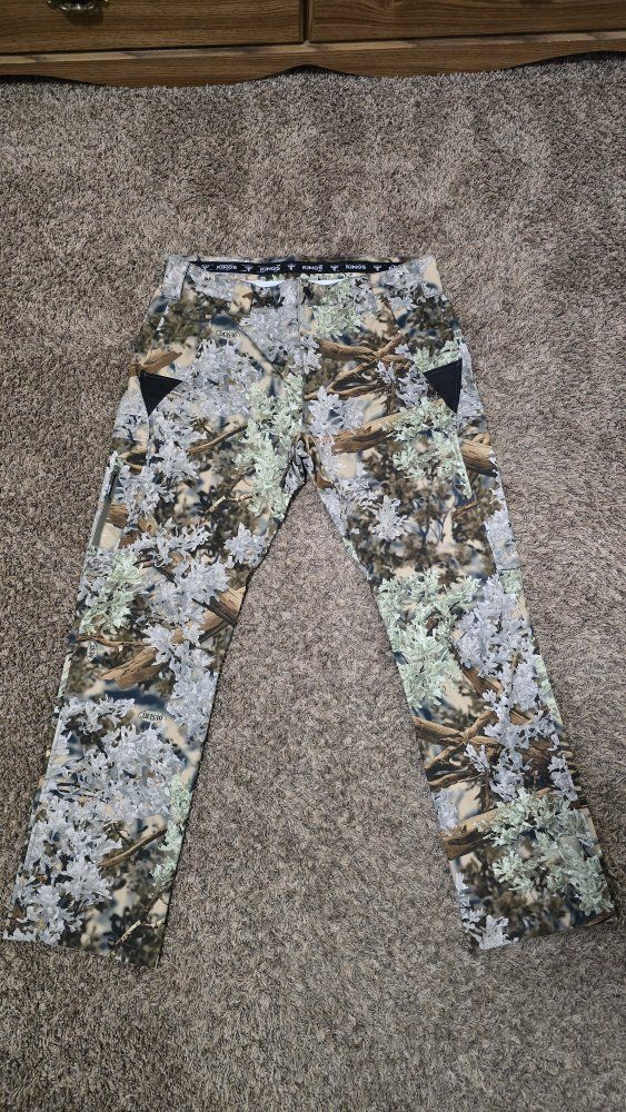 King's Camo Mens XKG Ridge Pant Size 36 Desert Camouflage Hunting Cargo Pants Stretch Polyester