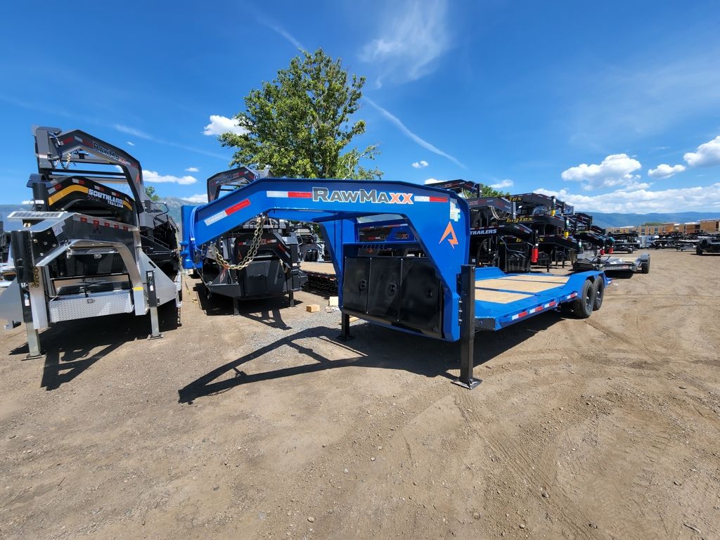 2026 RawMaxx 24' Gooseneck 14K GTX Tilt with Hydraulic Jacks Equipment Trailer