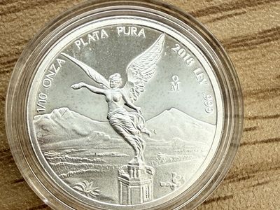 2018 Mexico 1/10 oz Proof Silver Libertad Coin .999 Fine Silver in Protective Capsule