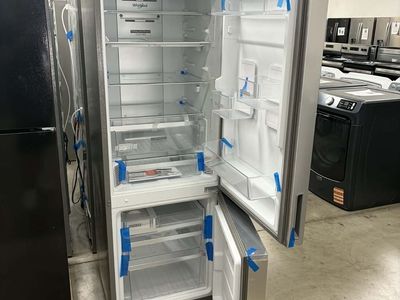 NEW WHIRLPOOL 24 INCH STAINLESS BOTTOM FREEZER FRIDGE
