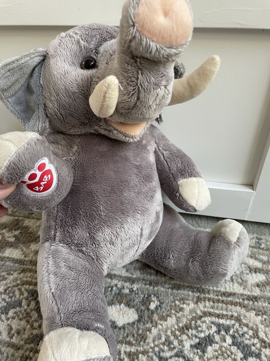 Build-A-Bear BAB Seated Trunk Up Elephant Stuffed Animal Plush Toy