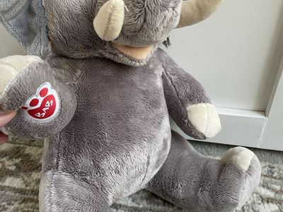 Build-A-Bear BAB Seated Trunk Up Elephant Stuffed Animal Plush Toy
