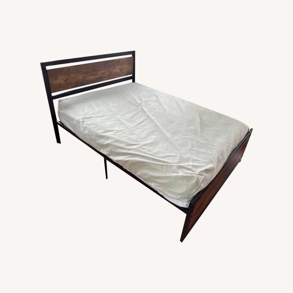 IKEA Queen Metal and Wood Platform Bed Frame - mattress available