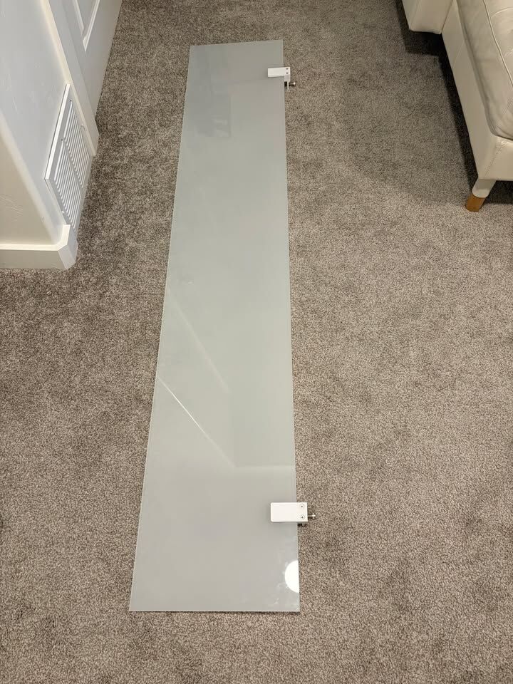 Clamp-on Frosted Glass Desk Divider / Privacy Panel
