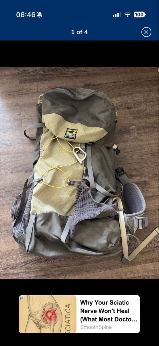 Mountainsmith Internal Frame Backpack Green/Tan Hiking Gear Used