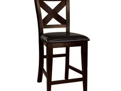 BRAND NEW IN BOX 2 SOLID WOOD COUNTER HEIGHT STOOL