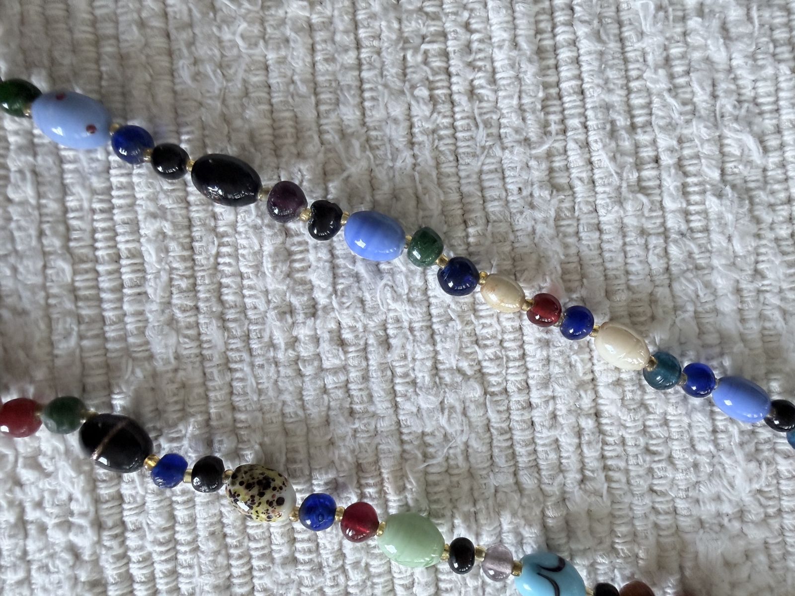 Multi-Color Beaded Necklace - Unique Assorted Glass Beads