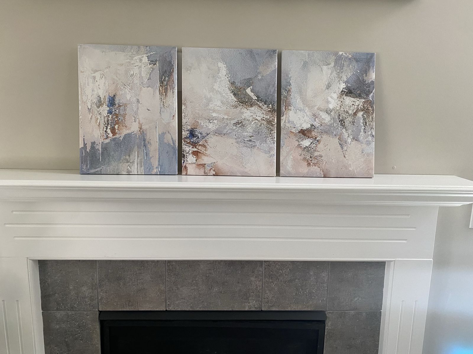 Abstract Canvas Wall Art Set - 3 Pieces, Textured Modern Neutral Decor
