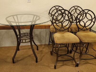 Glass table and 4 chairs
