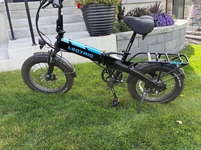 Lectric XP Electric Folding Bike eBike - Blue/Black, Used Excellent Condition