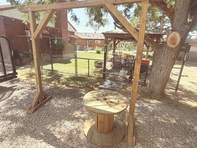 Wooden Arch for Wedding with Wire Reel