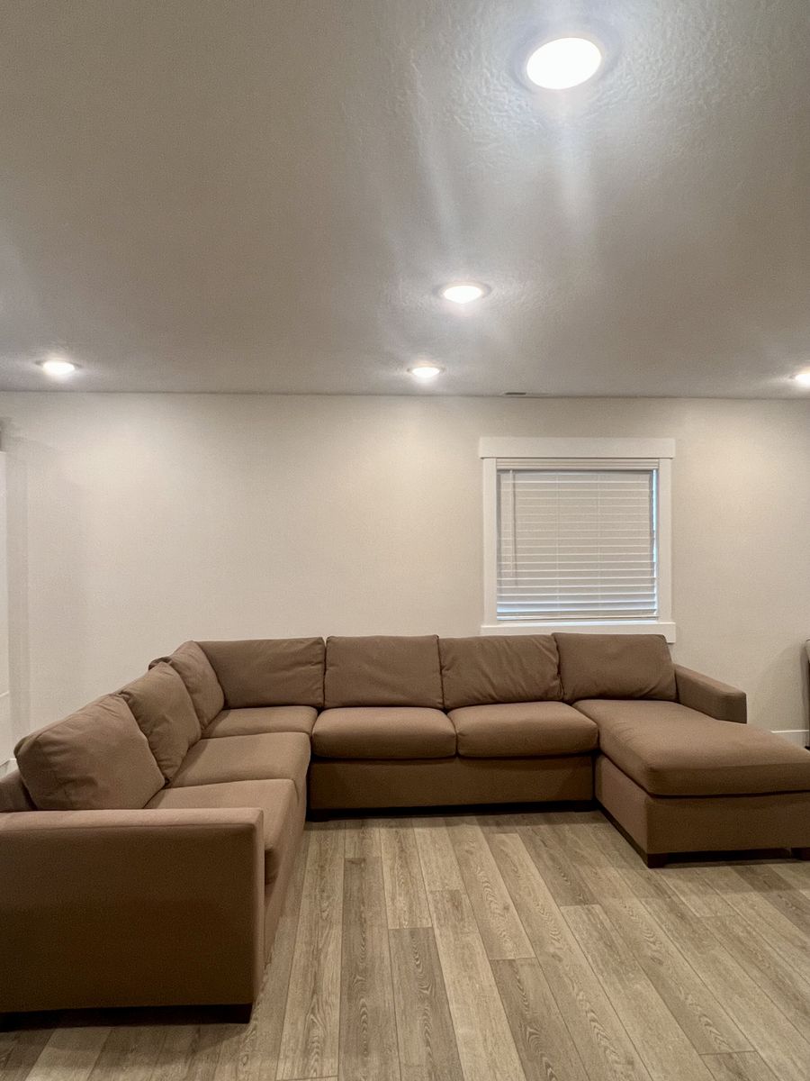 Brown sectional couch