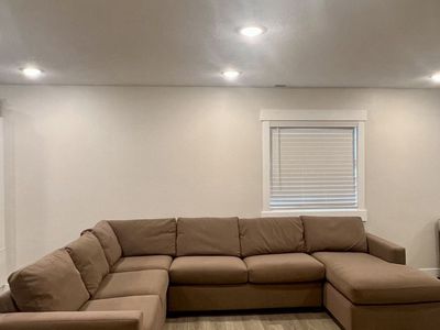 Brown sectional couch