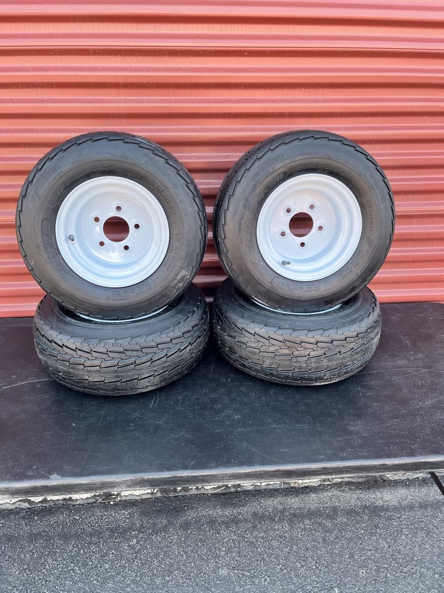 New Set of 4 Pontoon Boat Trailer Tires with Rims