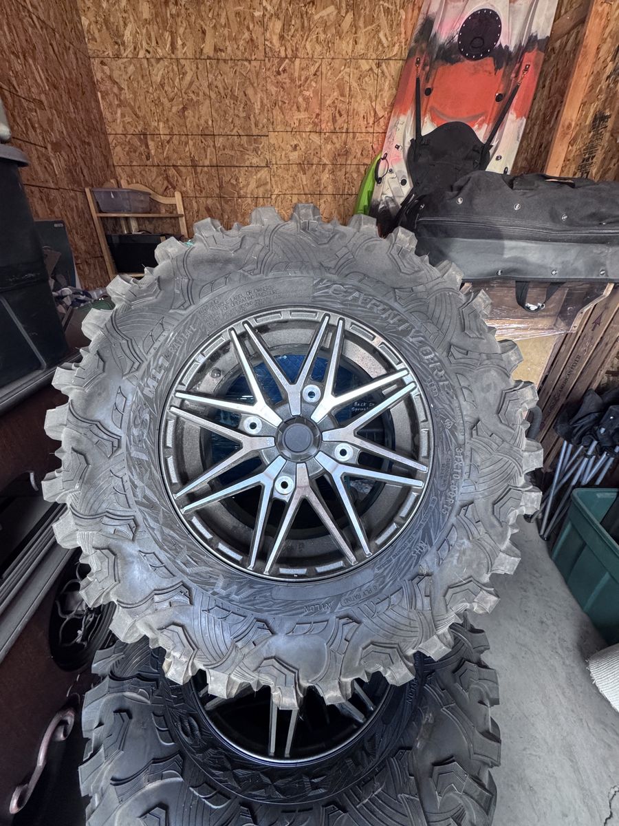 Maxxis Carnivore 31x10.00R by 15 ATV UTV Tires with Vision Wheels - Set of 4