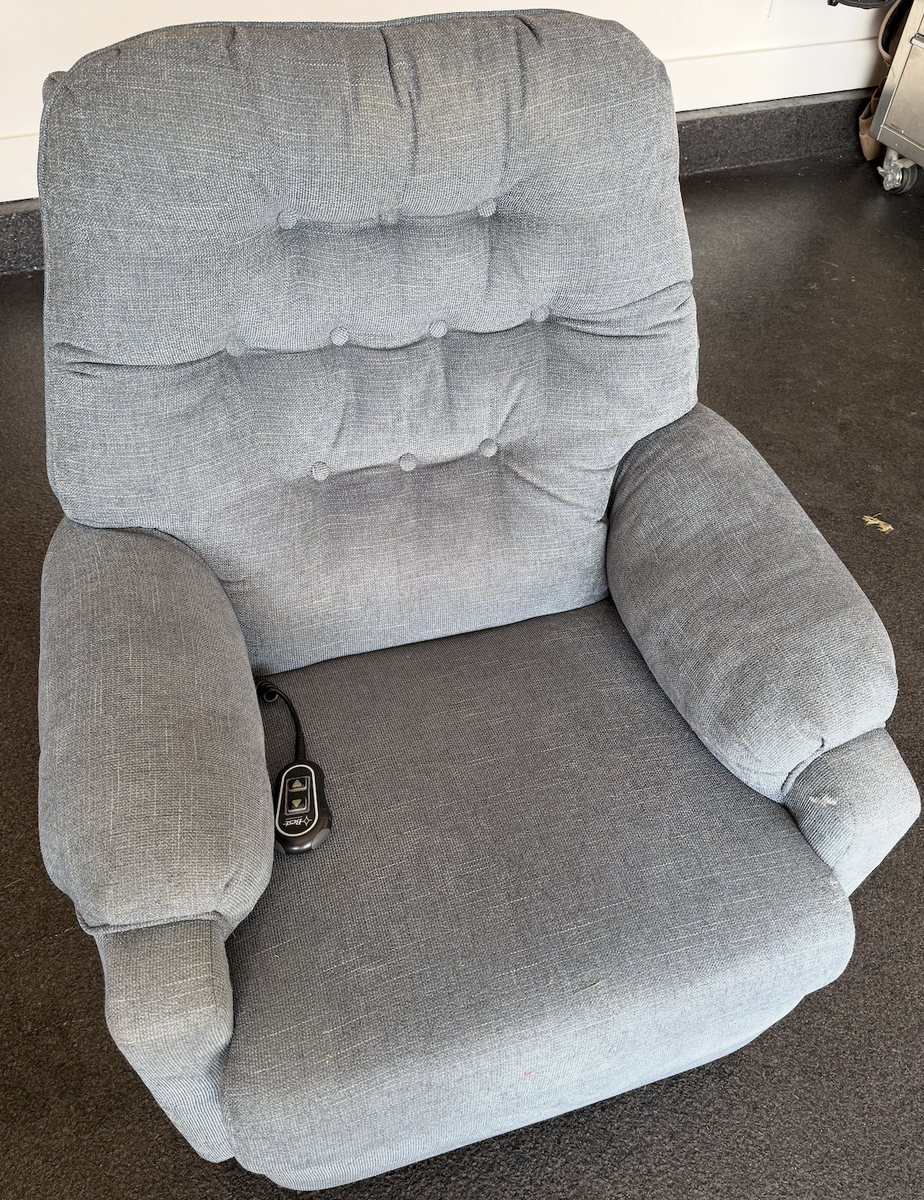 Recliner Chair - Blue Fabric