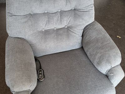 Recliner Chair - Blue Fabric