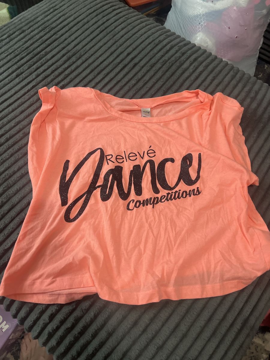 Kavio Girl Relevé Dance Competitions Pink Crop Top Shirt Large