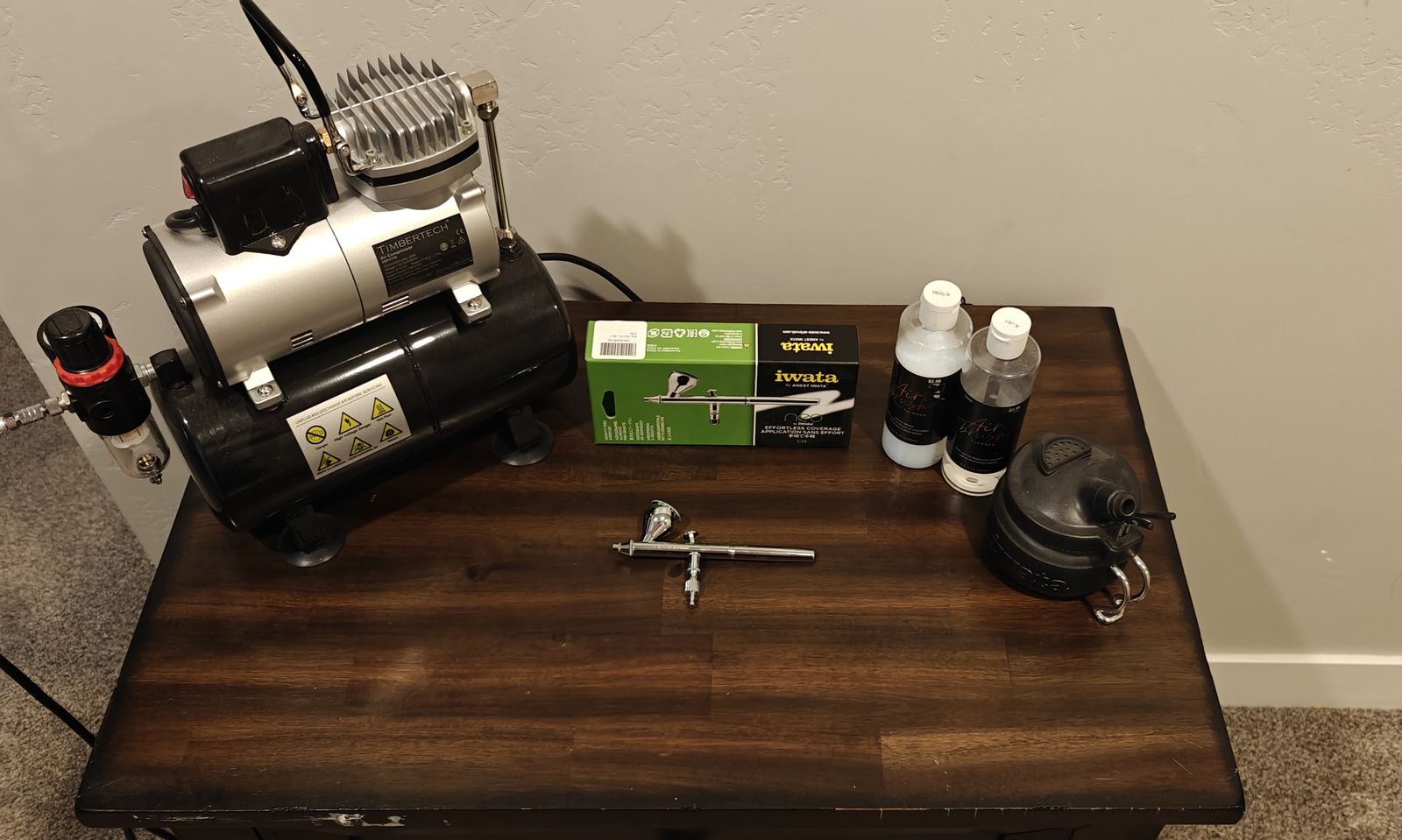Iwata Neo CN Airbrush, Compressor, and Supplies