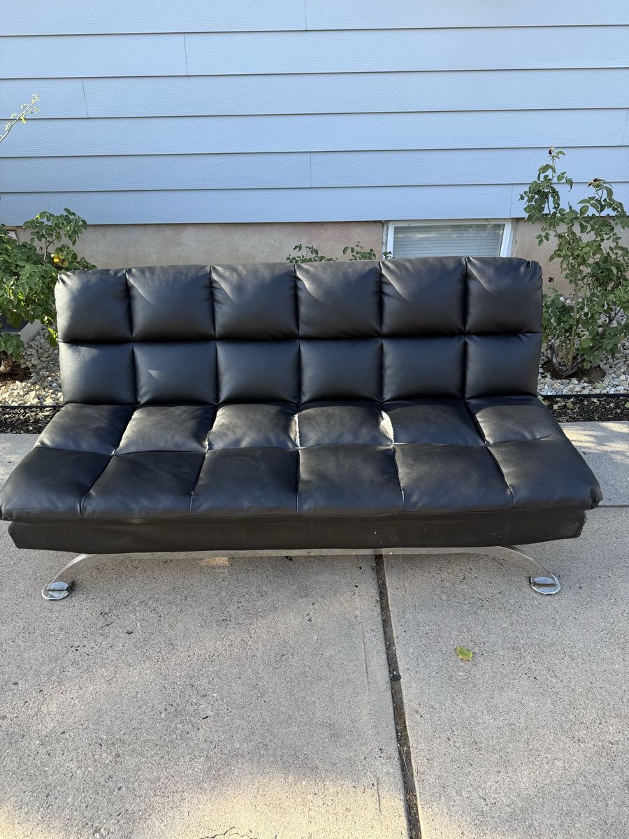 Black Leather Futon