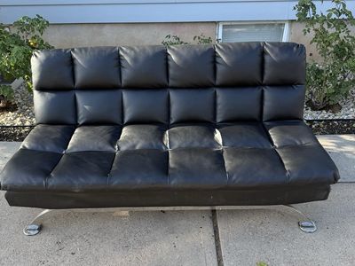 Black Leather Futon