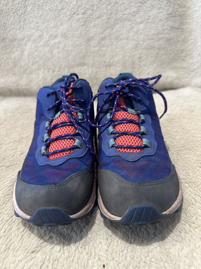 Merrell Youth 4 Blue/Peach Wtrprf Hiking Shoes