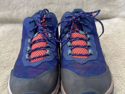 Merrell Youth 4 Blue/Peach Wtrprf Hiking Shoes