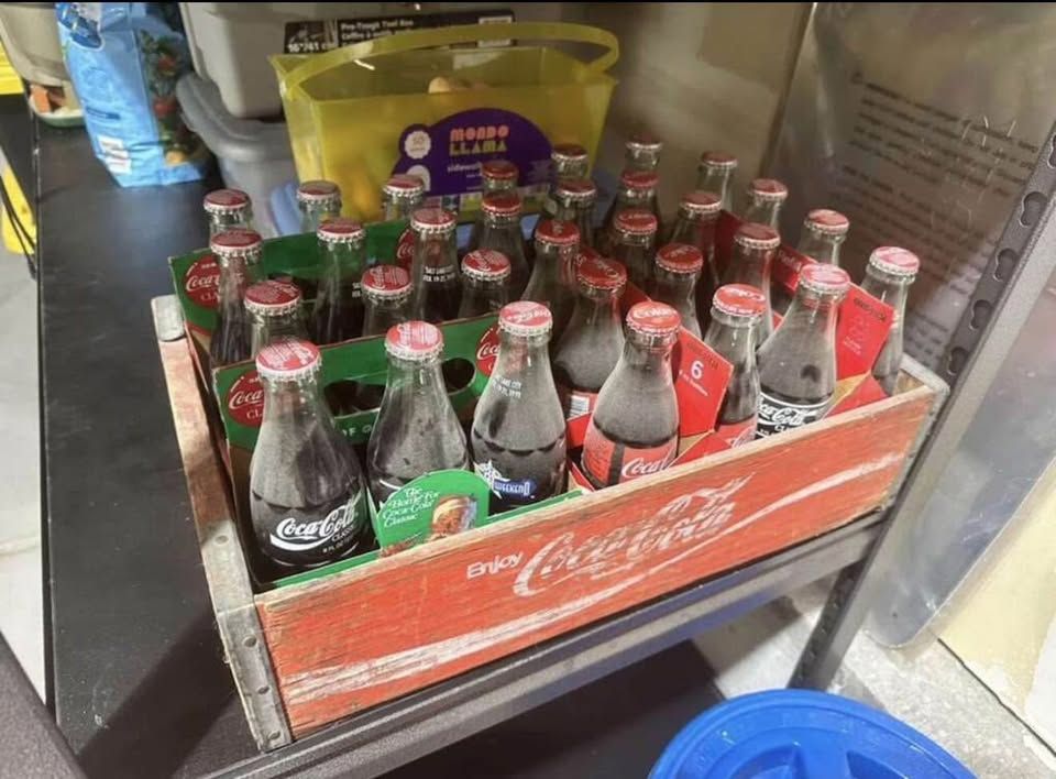 Vintage Coke Bottles With Wooden Case