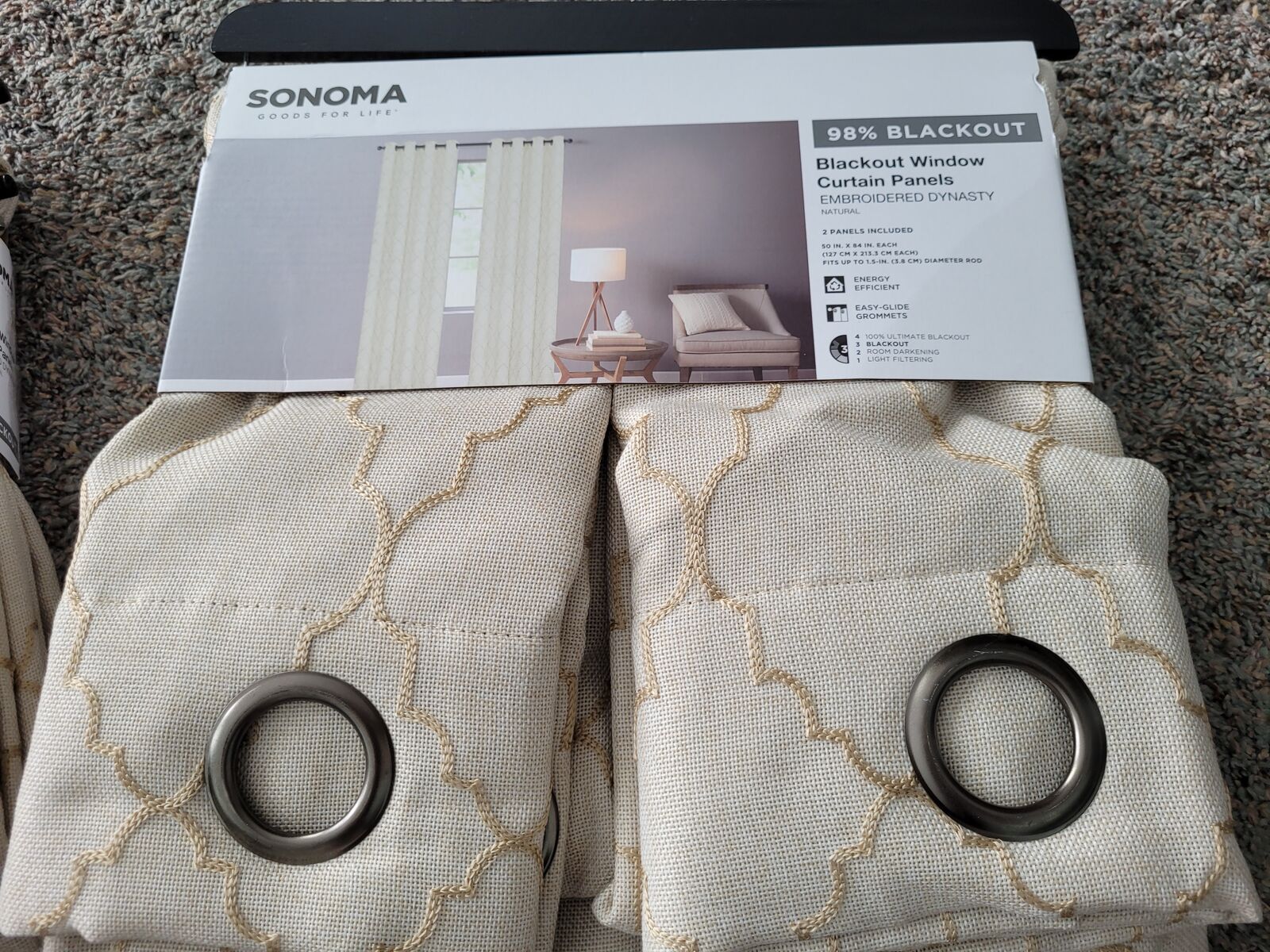 Tan curtains each panel is 50x84