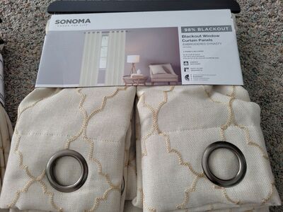 Tan curtains each panel is 50x84