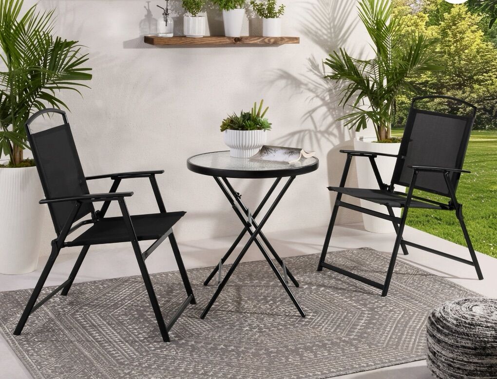 New In Box! 3 Piece Outdoor Furniture Set Black