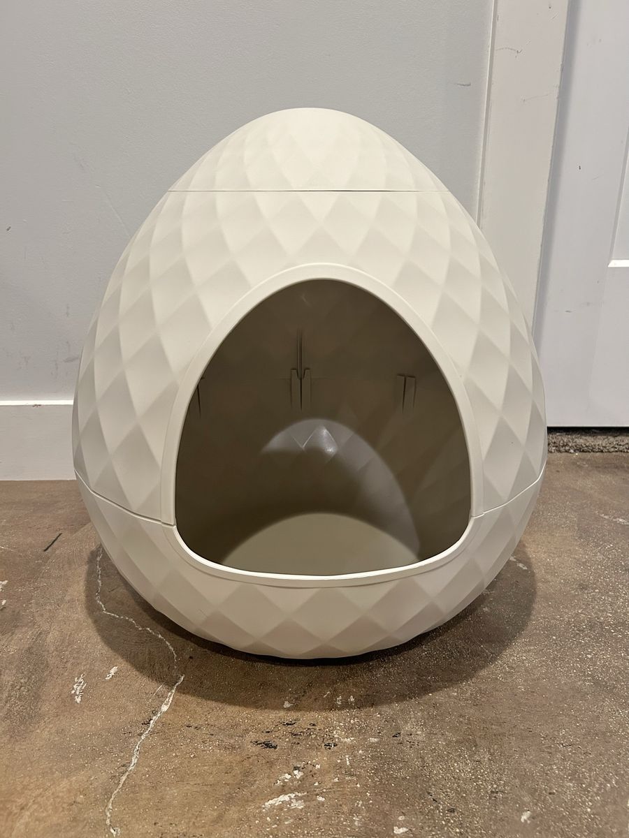 New Egg Shaped Cat House Litter Box Enclosure Grey