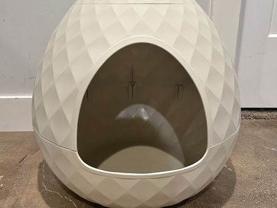 New Egg Shaped Cat House Litter Box Enclosure Grey
