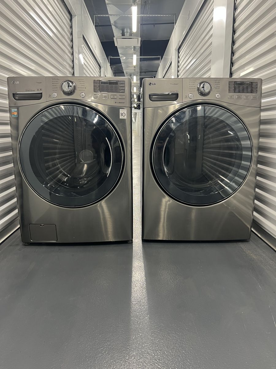 Washer and Dryer Set - LG Front Load Graphite Steel Stainless Finish