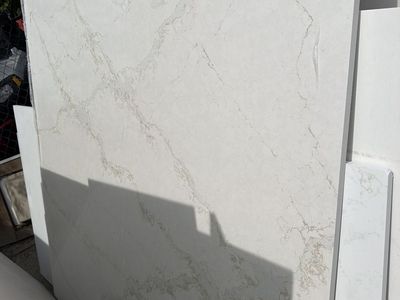 Quartz Countertop or Backsplash: Silestone Blanc Elysse Slab