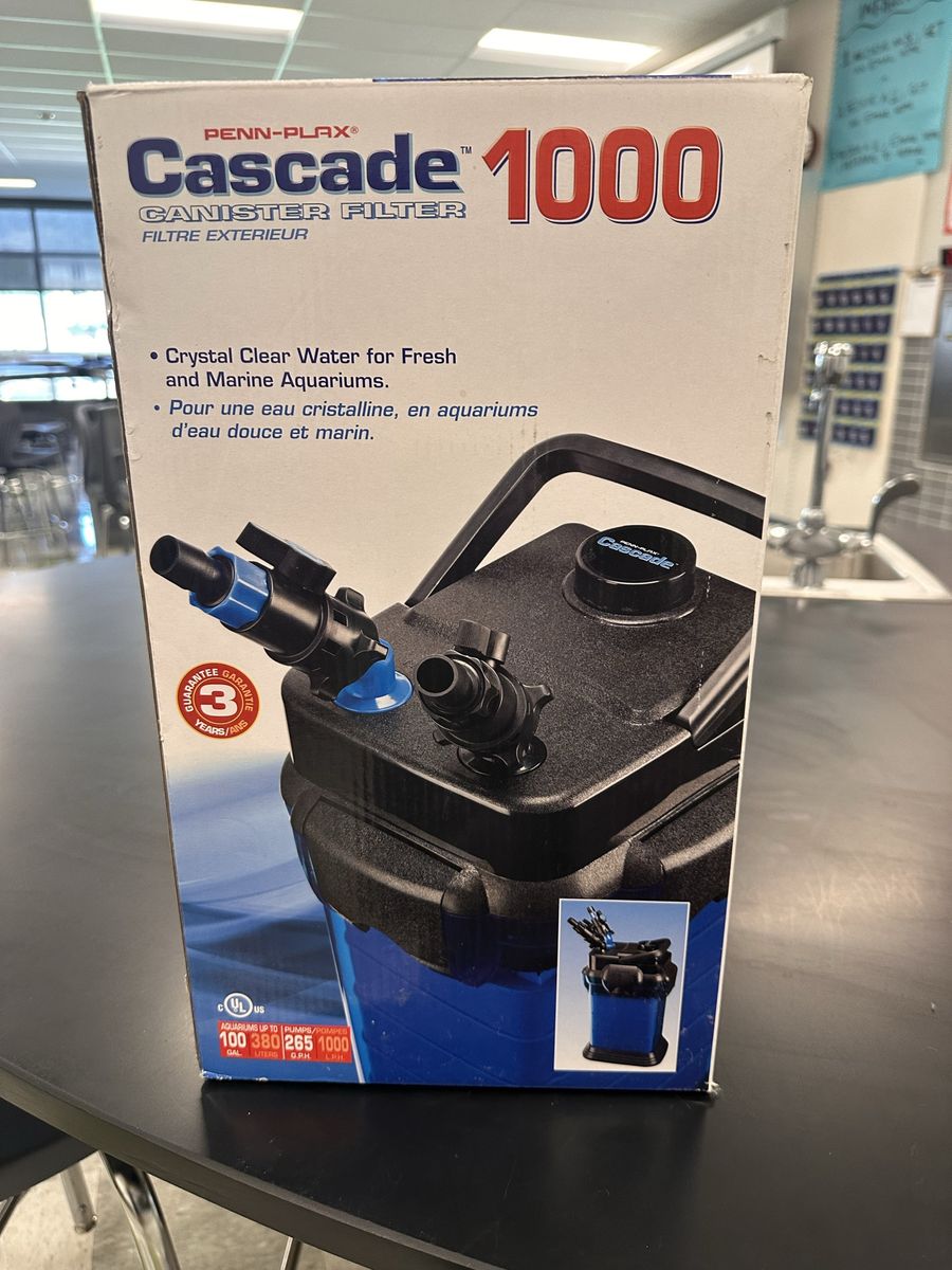 Penn-Plax Cascade 1000 Canister Filter for Fresh & Marine Aquarium