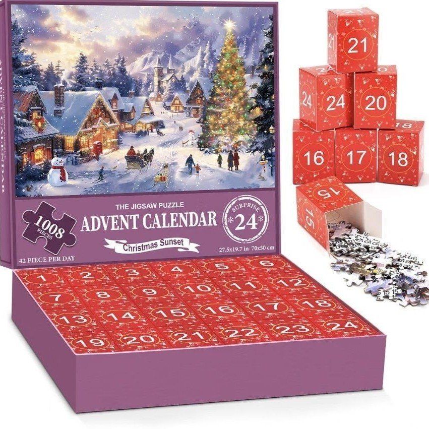 New Christmas Advent Calendar 1008 Piece Jigsaw Puzzle 24 Day Countdown