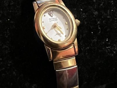 Armitron Diamond Now Gold Tone Women's Watch with Stretch Band - Needs Battery