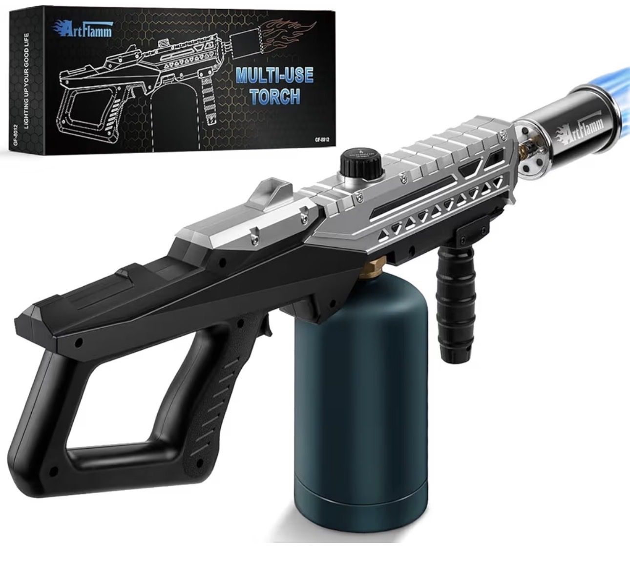 ArtFlamm Multi-Use Propane Grill Torch Gun - Adjustable Flamethrower for BBQ, Camping & Charcoal Lighter